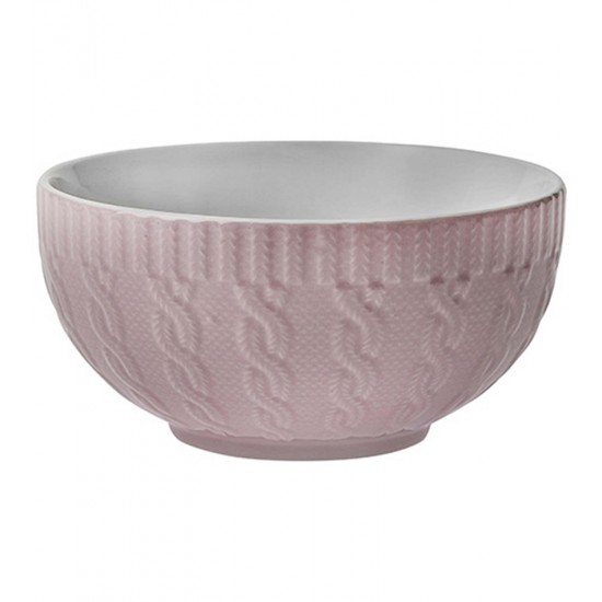 Bowl 14cm 540ml em Porcelana Textura Winter Rosa